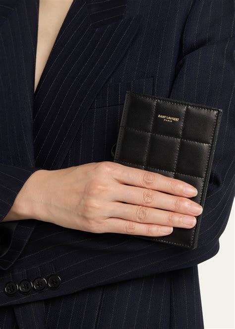 passport case ysl|Saint Laurent Passport Case in Quilted Smooth Leather.